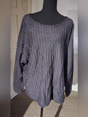 Metallic Knit Black Women’s Sweater